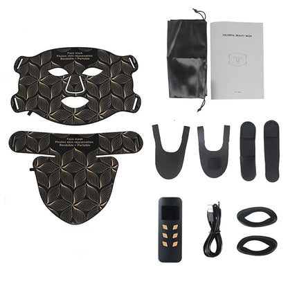 8 Colors Facial LED Mask with Neck Red Light Near Infrared Therapy Beauty Mask Anti Aging Skin Rejuvenation Lifting Whitening