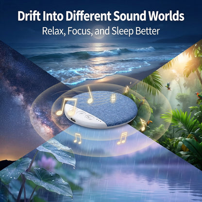Mini Sleeping Bluetooth 5.4 Speaker Under Pillow Sound Machine With White Noise, 30/60/90 Min Timers, HiFi Stereo Sound