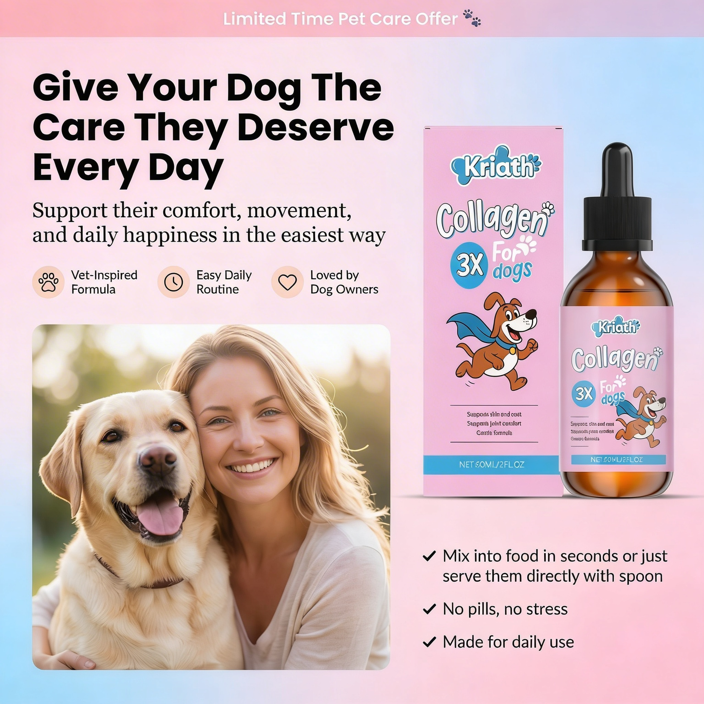 VitalPaw™ Collagen 3X Drops for Dogs