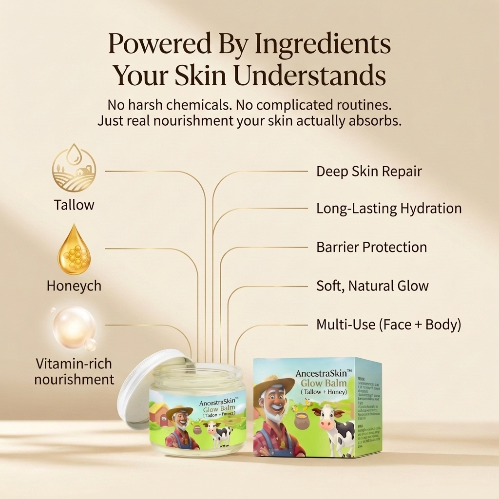 AncestraSkin™ Glow Balm (Tallow + Honey)